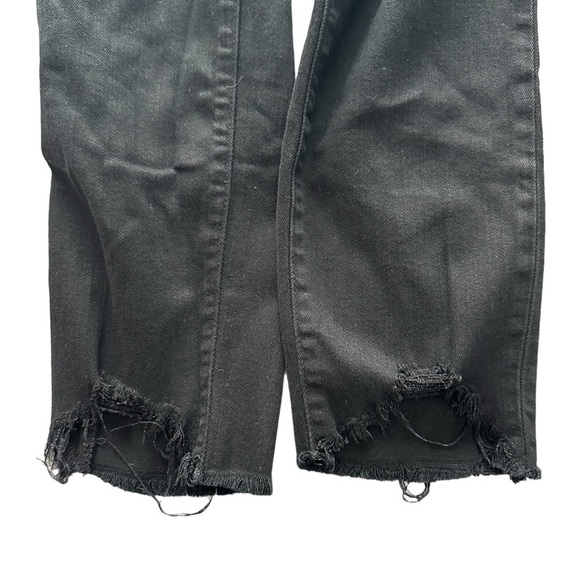 J Brand Capri mid rise size 28 sharkbite raw hem distressed skinny jeans black - Picture 4 of 13